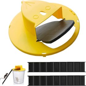 1pc Bucket Lid Mouse Rat Trap; Humane Or Lethal; Trap Door Style; Multi Catch; Auto Reset; Indoor Outdoor; No See Kill; 5 Gallon Bucket Compatibl