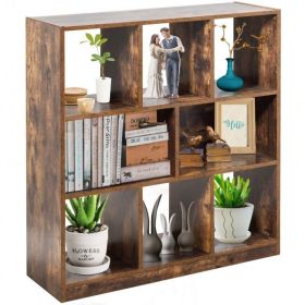 Open Compartments Industrial Freestanding Bookshelf