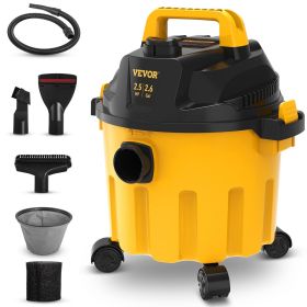 VEVOR Wet Dry Vac, 2.6 Gallon, 2.5 Peak HP, 3 in 1 Shop Vacuum with Blowing Function, Portable with Attachments to Clean Floor, Upholstery, Gap,