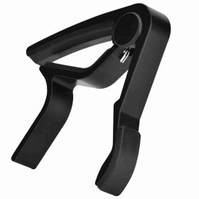 Portable Quick Change Tune Clamp Handheld Tuner Capo for Folk Guitar White (Color: Black)