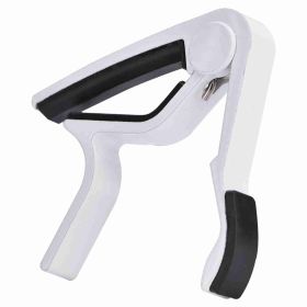 Portable Quick Change Tune Clamp Handheld Tuner Capo for Folk Guitar White (Color: White)