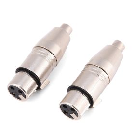 2Pcs 3 Pin XLR Female Jack to RCA Female Audio Microphone Mic Connector Adapter (Option: as picture)