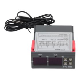 Dual Display Dual Probe Sensor Temperature Thermostat Controller (110-220VAC) (Option: 110 220V)