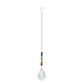 1pc Garden Plant Bird Repelling Tool; Clear Hanging Crystals Rainbow Suncatcher; Prism Pendant Ornament With Colorful Chain For Home And Garden D (size: 24cm/9.45in)