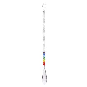 1pc Garden Plant Bird Repelling Tool; Clear Hanging Crystals Rainbow Suncatcher; Prism Pendant Ornament With Colorful Chain For Home And Garden D (size: 26cm/10.24in)