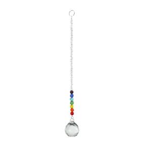 1pc Garden Plant Bird Repelling Tool; Clear Hanging Crystals Rainbow Suncatcher; Prism Pendant Ornament With Colorful Chain For Home And Garden D (size: 23cm/9.06in)