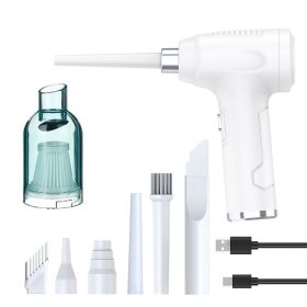 3 In 1 Cordless Vacuum Cleaner Compressed Air Duster Wireless Dust Blower Electric Air Pump Portable Rechargeable Air Cleaner Vacum For Computer (Color: White 50000RPM)