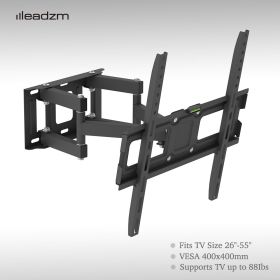 TMDS-105 Up And Down Angle 10 Degrees, Left And Right Angle 30 Degrees, Wall Mounted TV Stand 40kg (Color: Black)