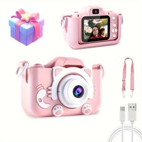 A Fun Pink Cat Camera That Can Take Photos, Record Videos, And Has 8 Filters For Selfie Mode. It Is The Best Gift For Outdoor Play During Birthda (Option: Pink cat)